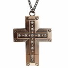 8GB USB Flash Drive Necklace - Elegant Antique Brass Cross