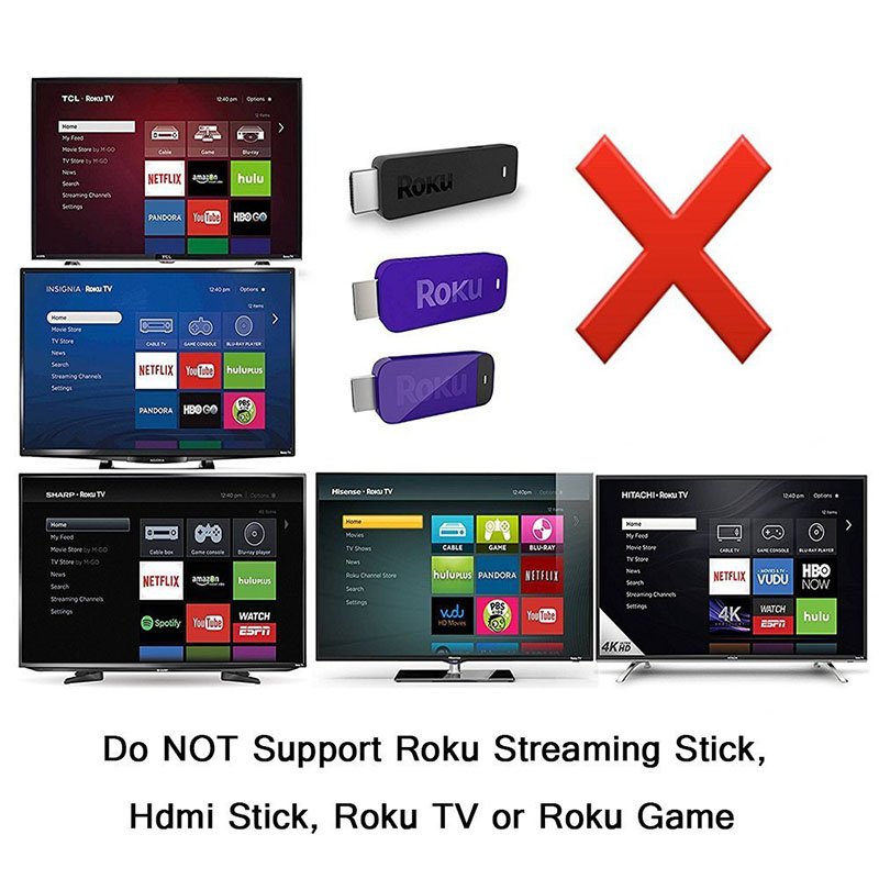 Replacement Lost Remote Control Compatible with Roku 1, Roku 2, Roku 3, Roku 4, (HD, LT, XS, XD), Roku Express, Roku Premiere, Roku Ultra Do NOT Support Roku Stick, Roku TV or Roku Game 