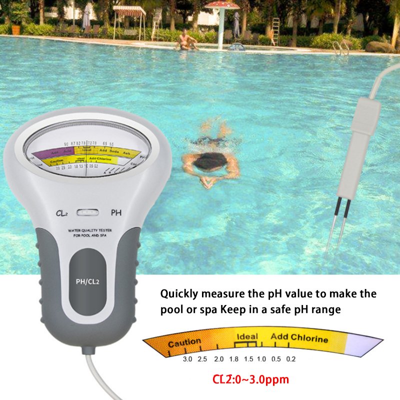 Pc102 Digital Water Quality Tester Cl2 Ph Test Pen Chlorine Level Meter Detector for Swimming Pool