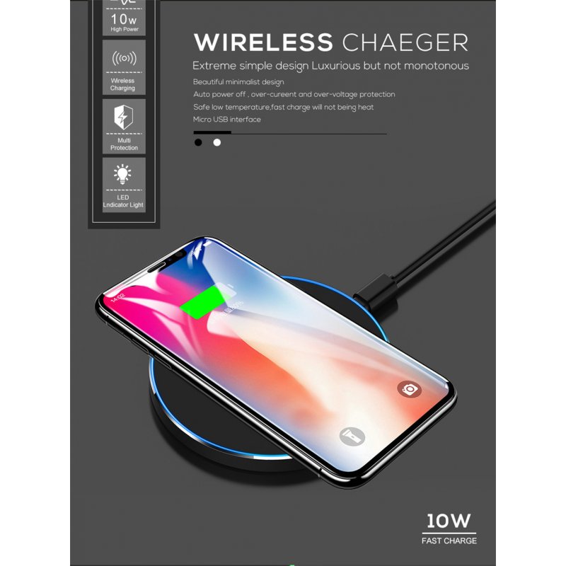 Qi Wireless USB Fast Charging Charger for Phone X XR 11pro Max QC3.0 10W Samsung S9 S8 Note 9 S10 