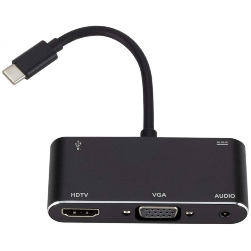 5 in 1 USB Type-C to HDMI VGA Audio Adapter Converter 