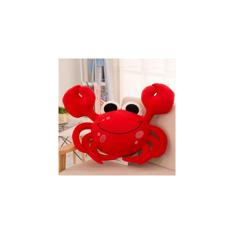 ! new style plush toy cartoon big eyes smiling crab cushion pillow home decoration creative birthday gift 1pc