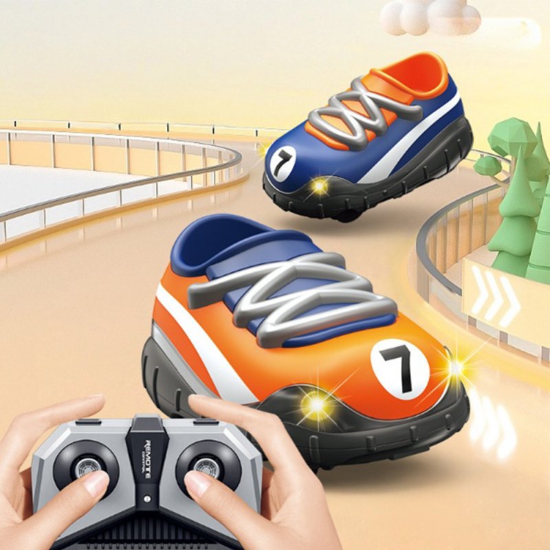 2.4g Football Remote Control Car World Cup Football Shoes High Speed Drift Stunt Car with Cool Light for Kids Orange