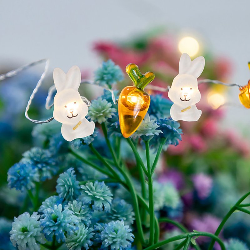 2m Led Carrot Rabbit String Lights Fairy Light Decorative Lamp Happy Easter Gifts For Easter Decoration 