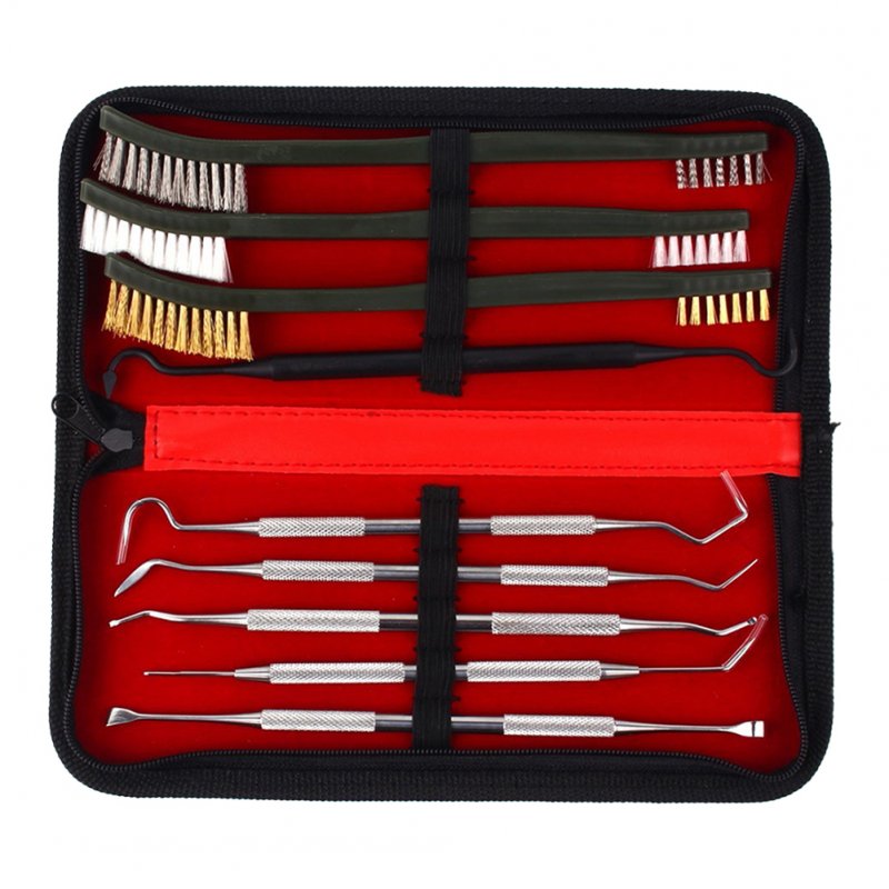 Multifunctional Cleaning Brush Set With Carry Case Organizer Portable Stainless Steel Cleaning Kit set