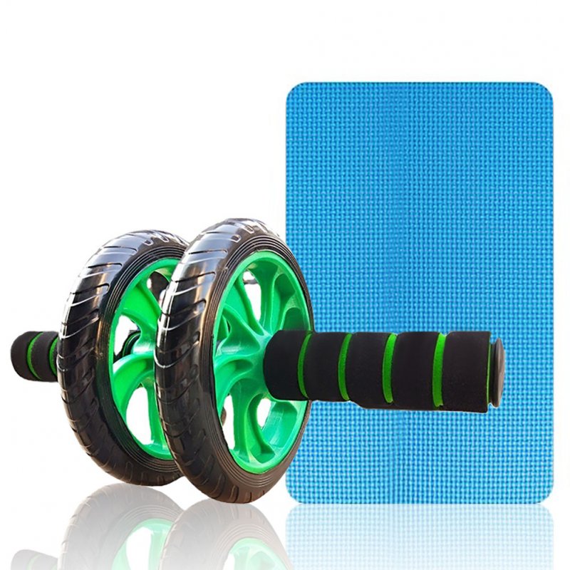 2 Wheels Abdominal Roller With Floor Mat Wear-resistant Anti-skid Home Fitness Exercise Training Equipment 
