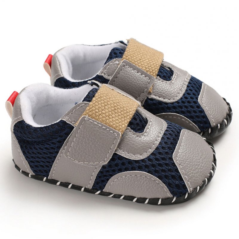 0-1 Years Baby Infant Boys Soft Rubber Sole Shoes Sports Mesh Cloth Breathbale Shoes with Magic Sticker  gray_Inside length 11 cm