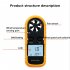 0 30m s LCD Digital Wind Speed Temperature Measure Gauge Anemometer Yellow black