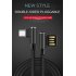 0 3m Double Elbow L Shaped 90 Degree Micro USB Fast Charging Data Transmission Cable for Phone red