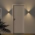 0 4W LED Wall Lamp USB Rechargeable Motion Sensor Magnetic Wood Grain Night Lights Wall Light Fixtures For Bedroom Kitchen Corridor Stairs Lighting Beech wood  