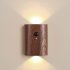 0 4W LED Wall Lamp USB Rechargeable Motion Sensor Magnetic Wood Grain Night Lights Wall Light Fixtures For Bedroom Kitchen Corridor Stairs Lighting Beech wood  