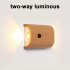 0 4W LED Wall Lamp USB Rechargeable Motion Sensor Magnetic Wood Grain Night Lights Wall Light Fixtures For Bedroom Kitchen Corridor Stairs Lighting Beech wood  