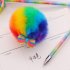 0 5mm Black Gel Pen Neutral Pen Rainbow Plush Ball Bowknot Office Stationery Supply black 0 5mm