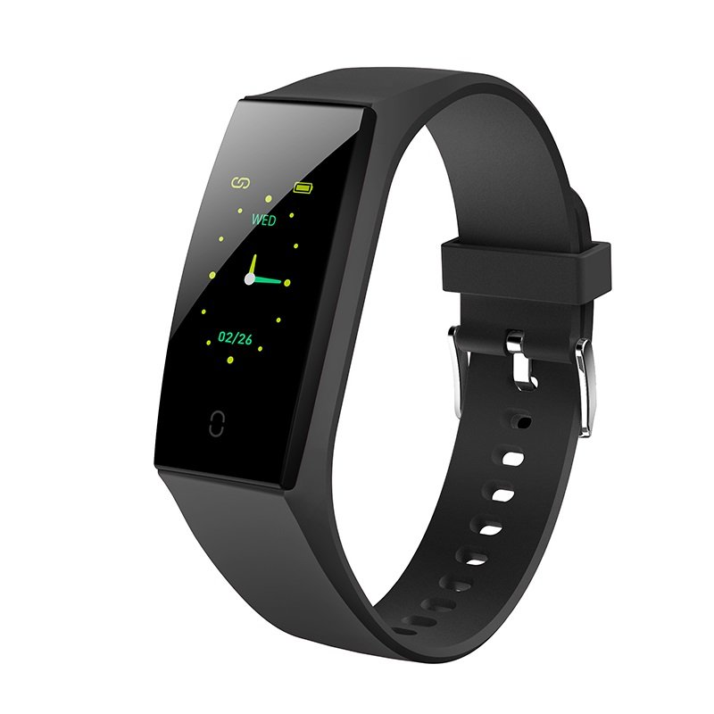 0.96 inch IPS Color Screen IP67 Waterproof Hearte Rate Blood Pressure Monitor Fitness Tracker Wristband Bracelet black