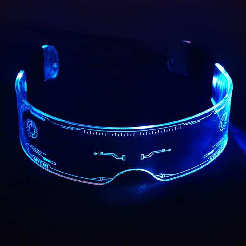 LED Luminous Sunglasses Goggles With 200mAh Large Capacity Battery Colorful Light Up Glasses Night Riding Glasses Party Supplies 