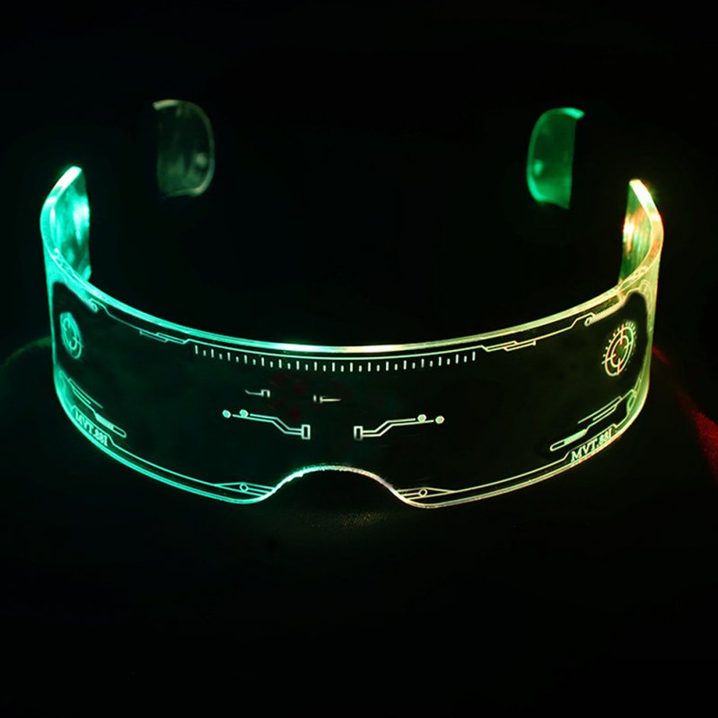 LED Luminous Sunglasses Goggles With 200mAh Large Capacity Battery Colorful Light Up Glasses Night Riding Glasses Party Supplies 