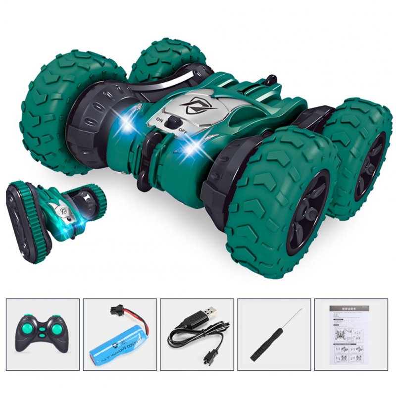 2 In-1 2.4G RC Car Double Sided Rolling Electric Tank Car Rechargeable Remote Control Stunt Vehicle Toys For Birthday Christmas Gifts 