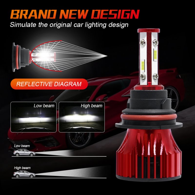 1 Pair Metal X15s Car Light H7 H11 9005 9006 9007 Led Headlight Bulb H4 High And Low Beam 60w 16000lm 6000k Super-bright Lamp 9007