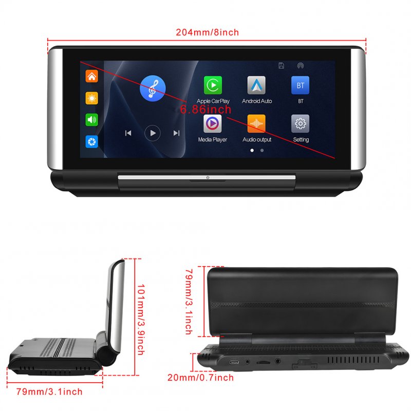 Car Stereo 6.86 inch HD Folding Screen PND Compatible For CarPlay Android Auto Touchscreen Car Radio Navigation Unit Player 