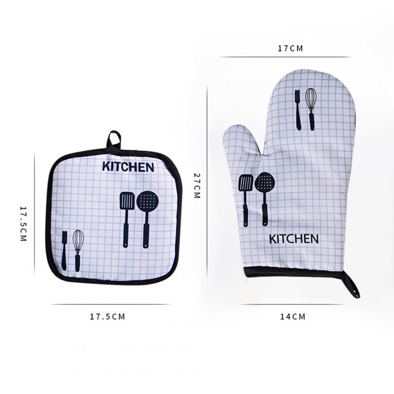 2Pcs Oven Mitts Pot Holders Sets Cute Print Heat Resistant Kitchen Mittens Cooking Gloves For Microwave BBQ Baking Grilling 
