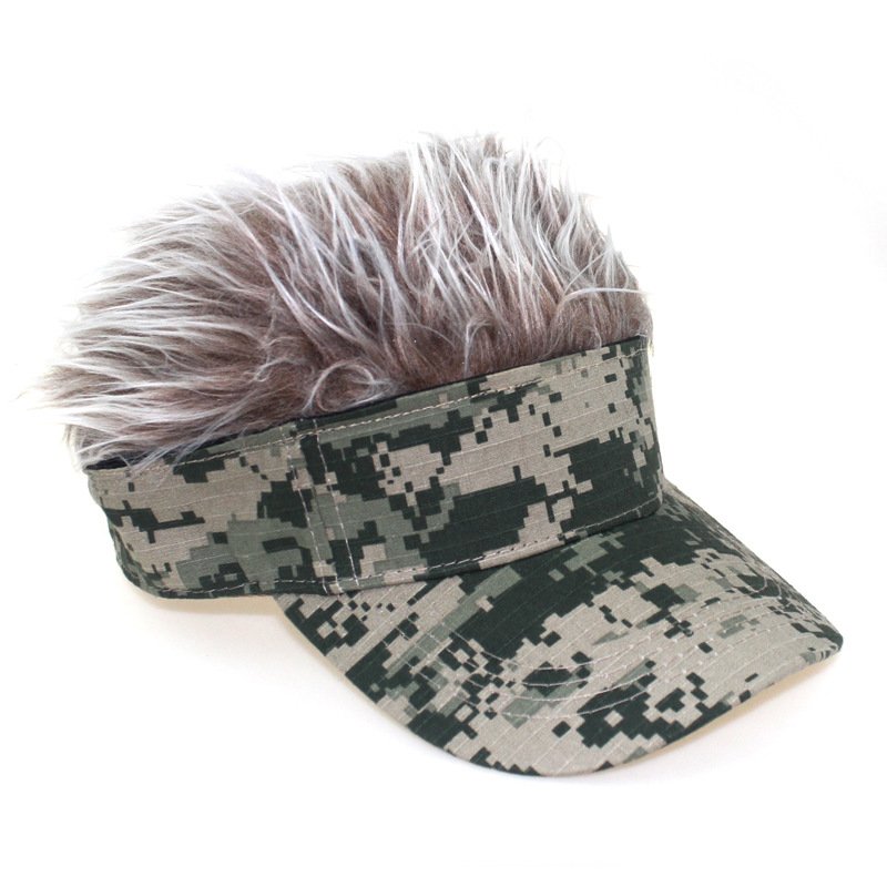 Camouflage Baseball Cap Show Wigs Caps Sunshade Hip Hop Hat Yellow camouflage blonde wig_adjustable
