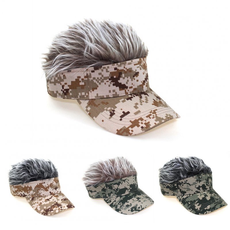 Camouflage Baseball Cap Show Wigs Caps Sunshade Hip Hop Hat Yellow camouflage blonde wig_adjustable