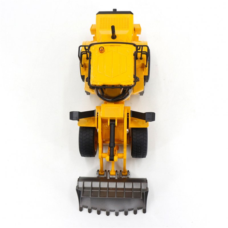 Huina 1552 1:16 Remote Control Loader 11-Channel Electric Engineering Vehicle Model Toys Brown Yellow