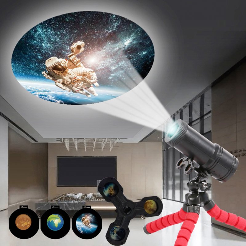 USB Projection Light Romantic Star Moon Earth Atmosphere Projector Adjustable Focusing Function Night Light 