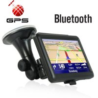 5 Inch Portable Touch Screen GPS Navigator - Bluetooth (Black)