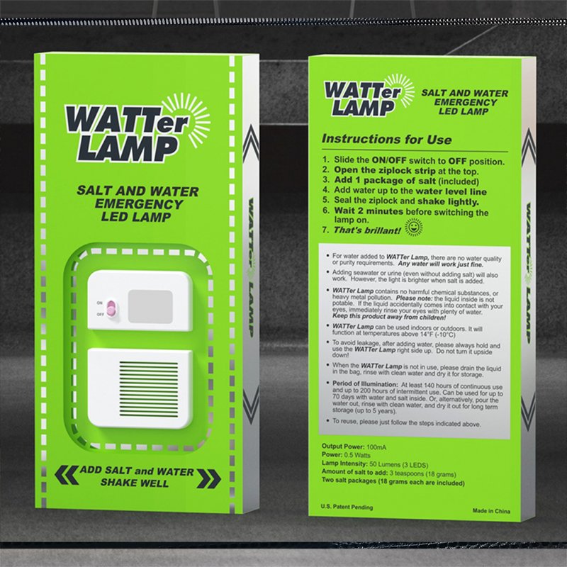 Portable LED Lanterns Salt Water Powered Emergency Light LED Camping Lantern For Power Outages Hiking Fishing & Hurricane 