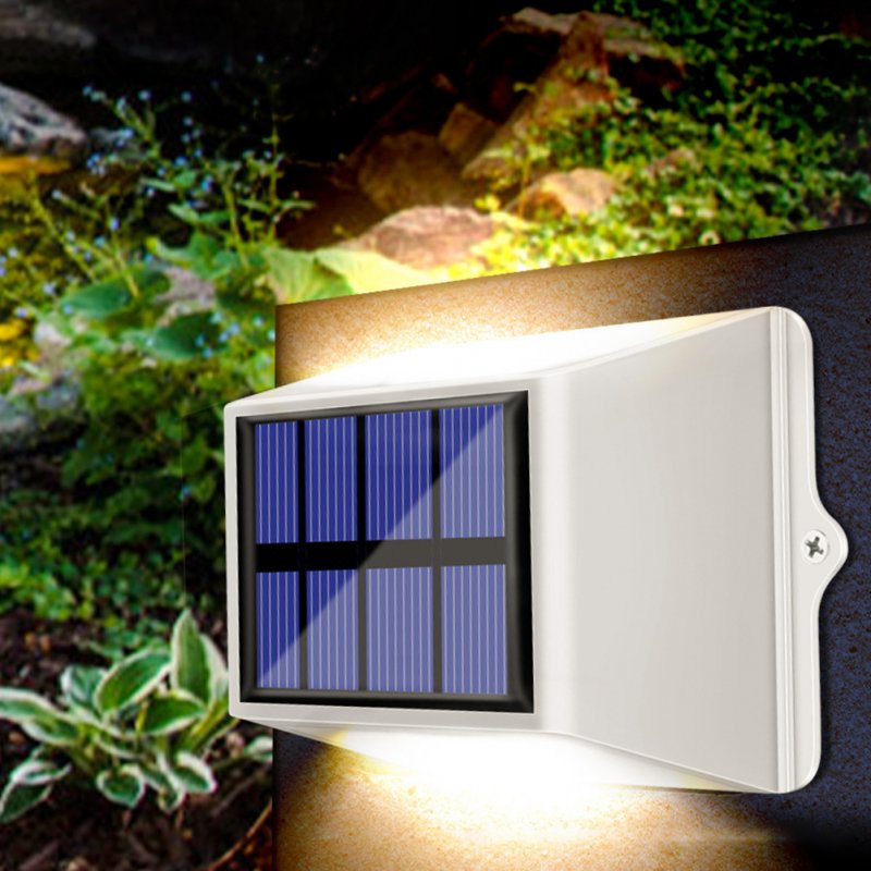 2 Pack Solar Wall Lights 4LED Up Down Solar Sconce IP65 Waterproof Outdoor Fence Solar Lamp For Garden Porch Decoration 