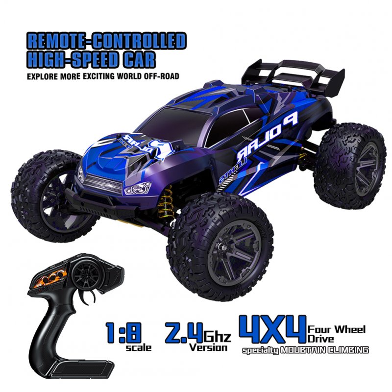 1:8 Remote Control Car High-speed Off-road Vehicle Competitive Climbing Drift Car Model Toys Blue Purple 1 Battery