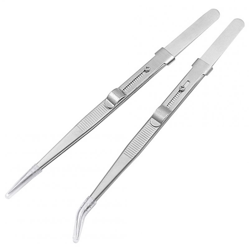 Jewelry Tweezers Professional Slotted Stainless Steel Tweezers Multipurpose Tweezers for Diy Diamond Gem Jewelry 