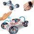 1 12 2 4GHz 4WD 10CH Double Side RC Stunt Car Gesture Sensor Watch Control Deformable Electric Car All Terrain RC Car with LED Light for Kids blue Off road tire