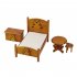 1 12 Wooden Mini  Furniture Bear Pattern Bedroom Model Set Toy Kit For Kids As shown