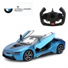 1:14 I4/i8 Remote Control Racing Car Usb Rechargeable Wireless Remote Control Simulation Car Model Toy For Boys Compatible for BMW i8 Blue 1:14