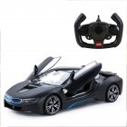 1:14 I4/i8 Remote Control Racing Car Usb Rechargeable Wireless Remote Control Simulation Car Model Toy For Boys Compatible for BMW i8 Black 1:14