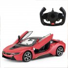 1:14 I4/i8 Remote Control Racing Car Usb Rechargeable Wireless Remote Control Simulation Car Model Toy For Boys Compatible for BMW i8 Red 1:14