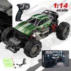 1:14 Remote Control Car Off-road Climbing High Speed Alloy Vehicle Drift Racing Rc Car Toy Gifts For Children Green 2 batteries