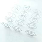 1 15 Hexagon Table Number Signs Acrylic Mirror Number Symbols for Wedding Party Decoration Silver
