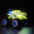 1 16 2 4G RC Stunt Car Shark Head Gyroscope Upright 360 Degree Rotation Remote Control Car with Music Light F161 Yellow