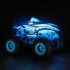 1 16 2 4G RC Stunt Car Shark Head Gyroscope Upright 360 Degree Rotation Remote Control Car with Music Light F162 Blue