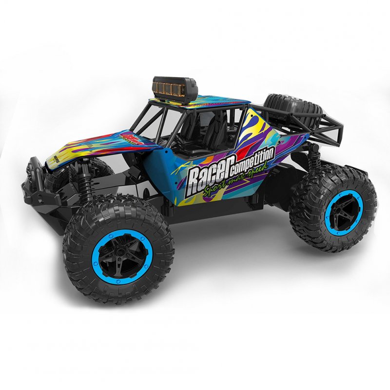 1:16 2.4G RC Climbing Car with Lights Throttle 2WD Big-foot High-speed