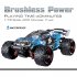 1 18 2 4G RC Car 52km h High Speed Off road Vehicle Rechargeable Brushless Remote Car For Boys Gifts 18423 blue