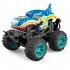 1 18 2 4g Remote Control Shark Head Monster Car 360 Degree Rotating Dance Stunt Spray Car With Lights T 182 blue