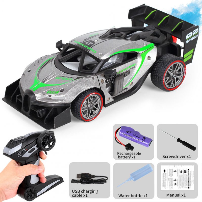 1:18 Alloy Remote Control Car Spray Stunt 2.4G Racing Drift Skeleton Car Toy