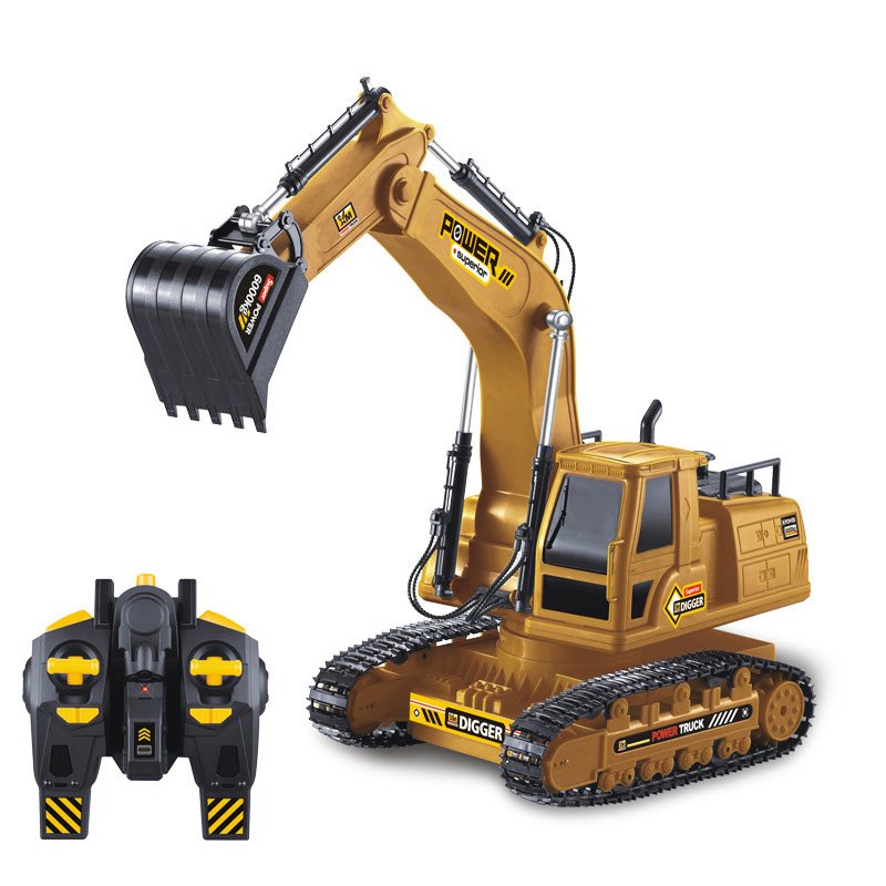 1:18 Engineering Vehicle 10 Channel Remote Control Excavator Simulation Large Electric Toy for Kids 6810L_1:18