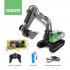 1 18 Huina 1558 Remote Control Car Alloy 11 channel Rc Excavator Crawlers Engineering Vehicle Tractor Toy Gray Green