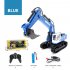 1 18 Huina 1558 Remote Control Car Alloy 11 channel Rc Excavator Crawlers Engineering Vehicle Tractor Toy Gray Green