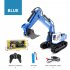 1 18 Huina 1558 Remote Control Car Alloy 11 channel Rc Excavator Crawlers Engineering Vehicle Tractor Toy Blue White